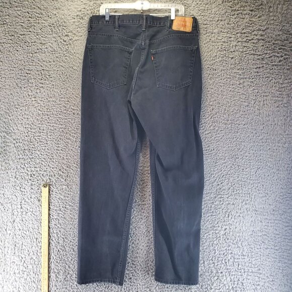 Levis Jeans Mens 38x34 Black 550 Relaxed Fit Original Straight Leg Denim - Picture 1 of 12